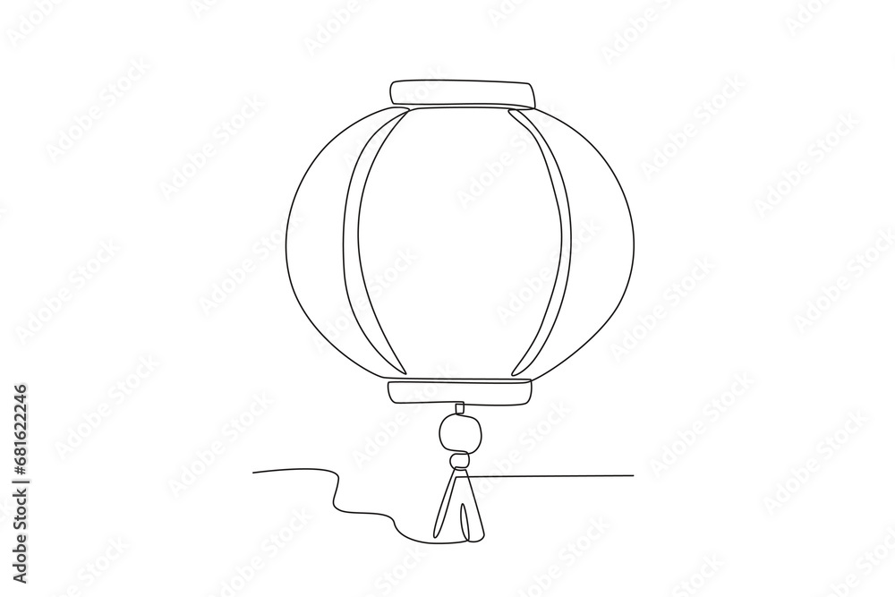 Beautiful lanterns for Chinese New Year. Chinese new year one-line drawing Beautiful lanterns for Chinese New Year. Chinese new year one-line drawing