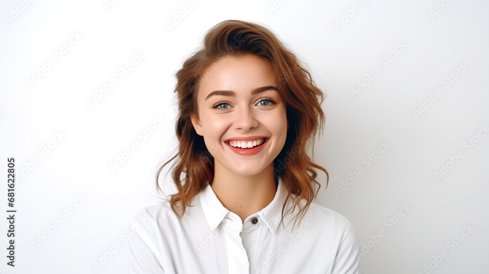 Happy, smiling friends at a university isolated on a white background