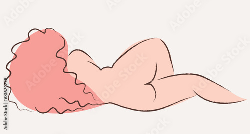 Logo design element. Feminine concept illustration. Flat style design stock sketch. International Women s Day concept for card, poster, banner and other users