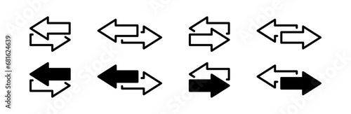Transfer arrows. Exchange vector icons.  Left right arrows vector icon.