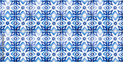 Blue floral tiles texture from Portugal, Porto and Lisbon