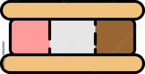 Bread ice cream illustration