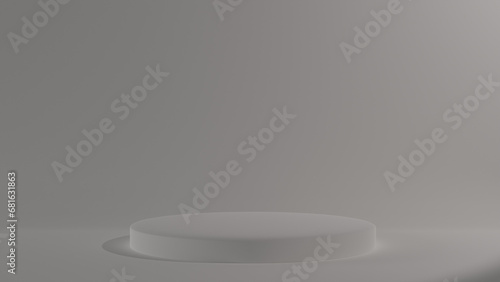 High-fidelity 3D product rendering with minimalistic abstract gentle light blue and white background for product presentation © chethan