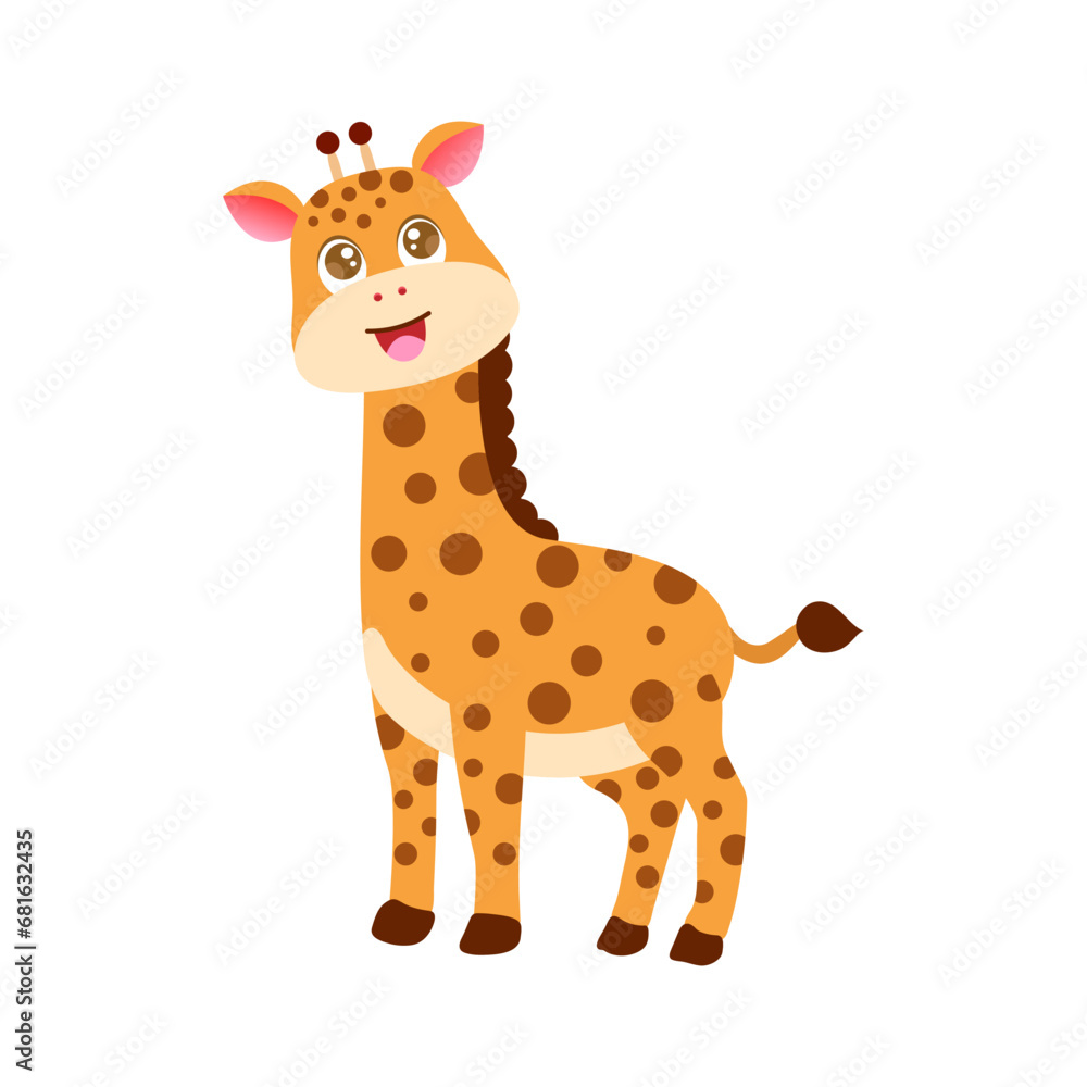 Cute giraffe cartoon vector graphic Cute giraffe cartoon vector graphic