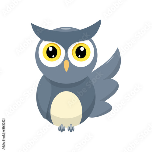 Cute owl cartoon vector graphic