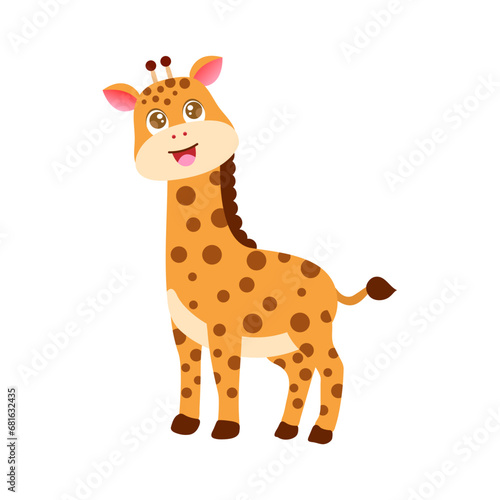 Cute giraffe cartoon vector graphic