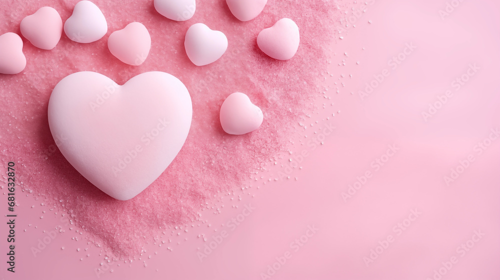 Walentynkowe gładkie pastelowe tło dla zakochanych par - miłość w powietrzu pełna serc. Wzór do projektu baneru
