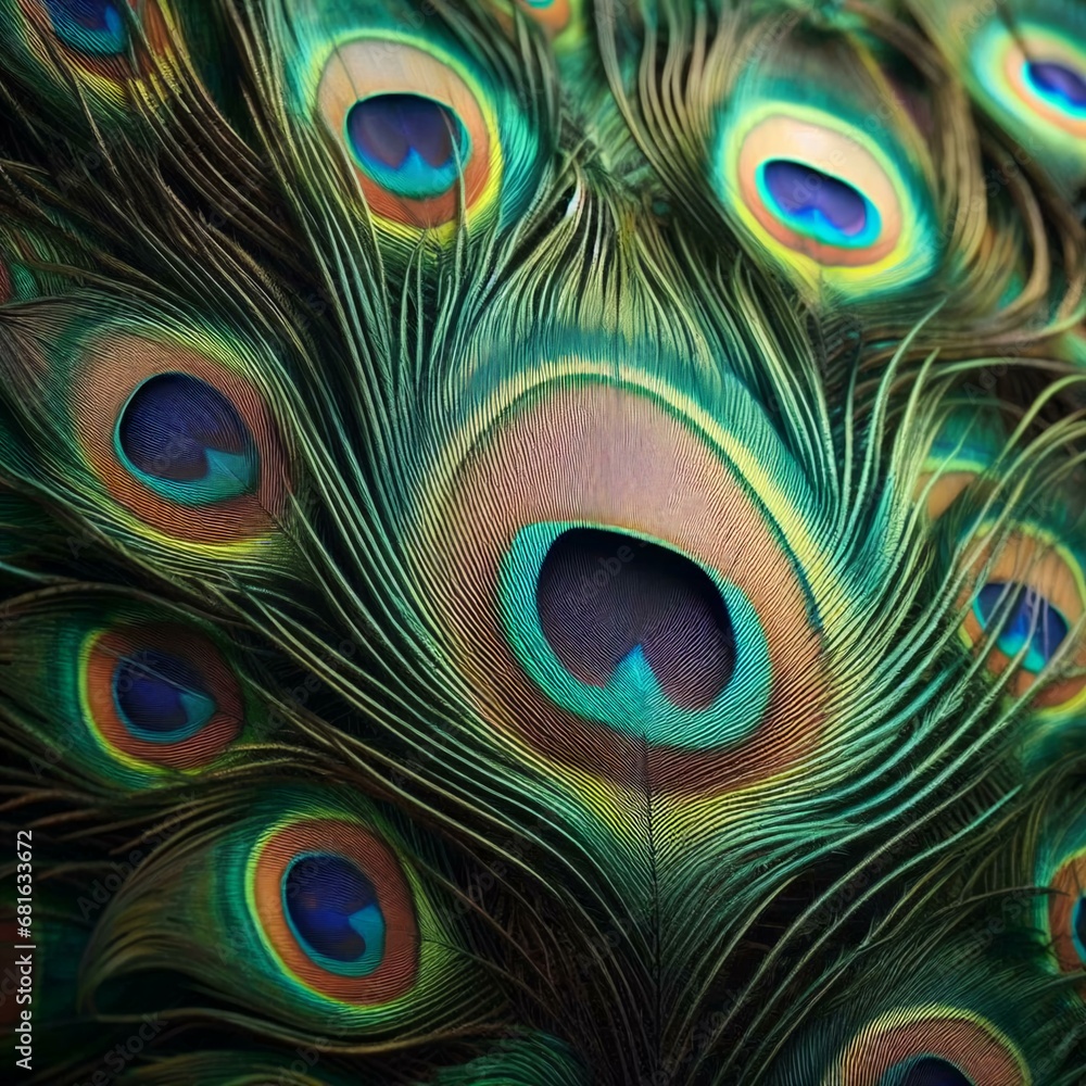 Obraz premium peacock feather close up