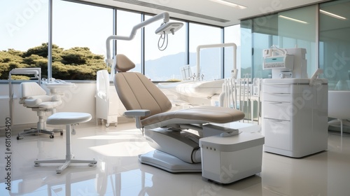 Dentist office interior with modern medical equipment. © visoot