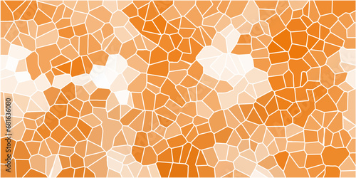 orang and white  crystallize abstract background in light sweet vector illustration.colorful stoke colors stone tile pattern. Cement kitchen decor. abstract mosaic polygonal background .