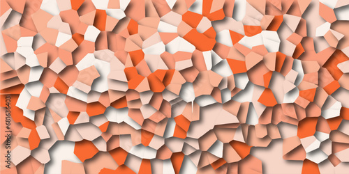 Abstract light orang background with polygon or vector frame. Texture of geometric shapes With shadows and light.abstract mosaic pattern.colorful polygonal design pattern, which consist of triangles..