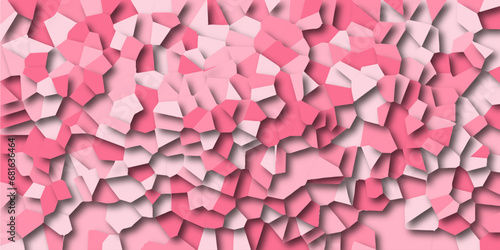 Abstract soft pink background with polygon or vector frame. Texture of geometric shapes With shadows and light.abstract mosaic pattern.colorful polygonal design pattern, which consist of triangles..