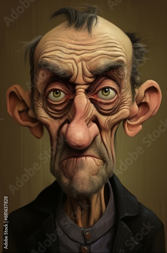 caricature portrait of an old man - caricature - ai generated. © Dagmar