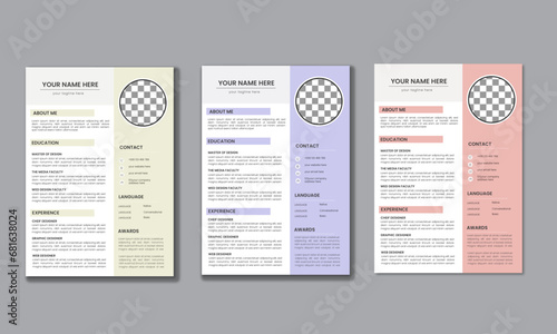Clean Modern Resume and Cover Letter Layout Vector Template,
 for Business Job Applications, Minimalist resume cv template.