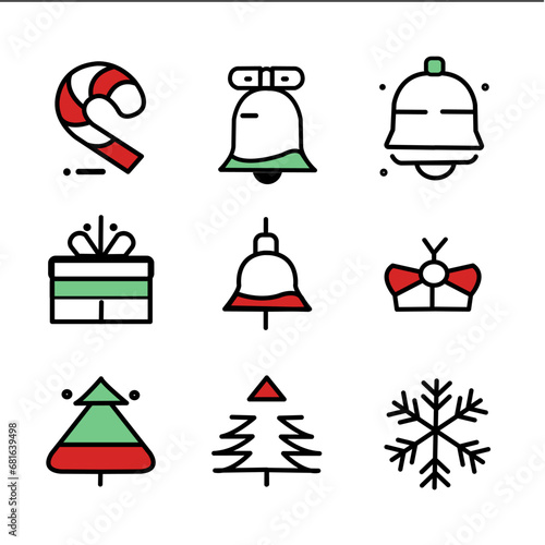 christmas icons set
