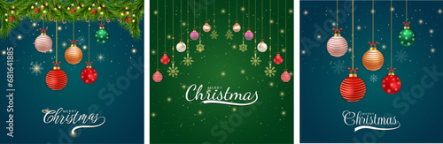 Merry Christmas background with Christmas elements for social media posts, banners, greeting cards, and web banners