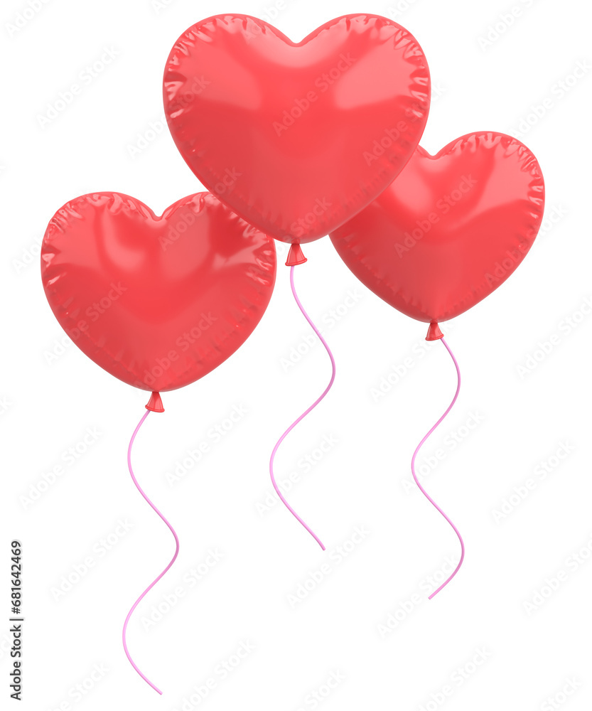 3D Heart Balloon. 3D illustration. 3D Heart Balloon. 3D illustration.