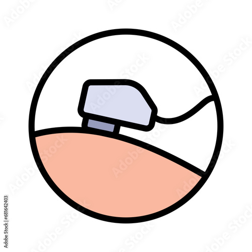 Laser for Skin Treatment Color Icon. Hair Removal Device Pictogram. Epilator for Cosmetology Aesthetic Procedure Line Icon. Isolated Vector