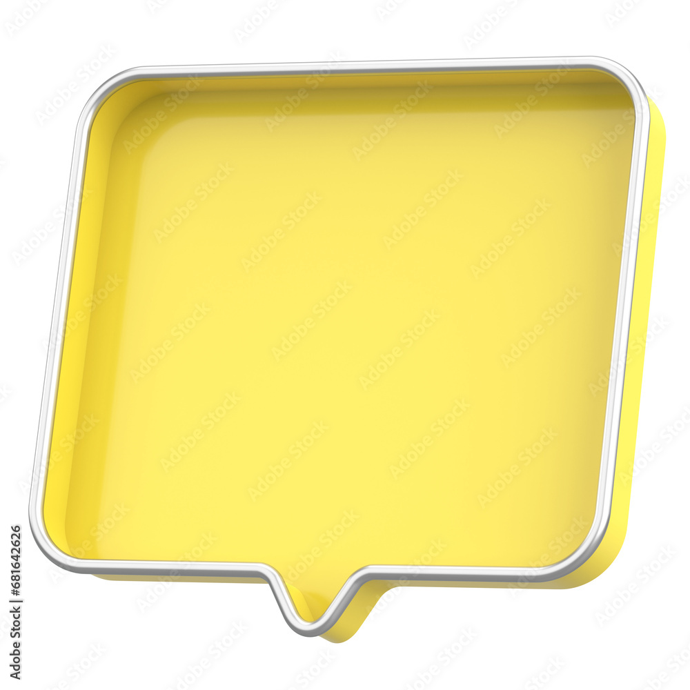 3D text box. Speech bubble. 3D illustration.