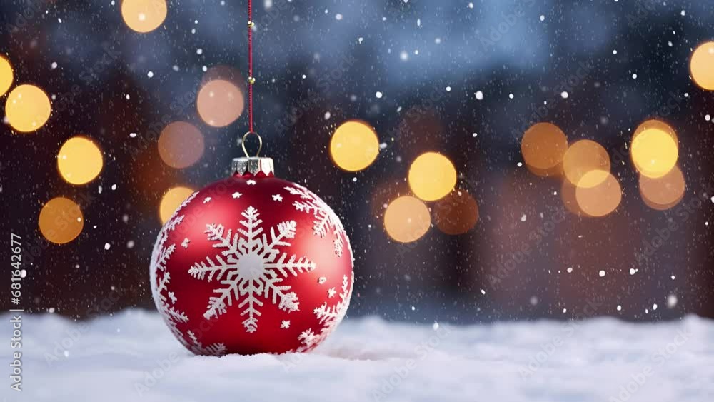 christmas ball and snow background, snowball, end year christmas ball and snow background, snowball, end year