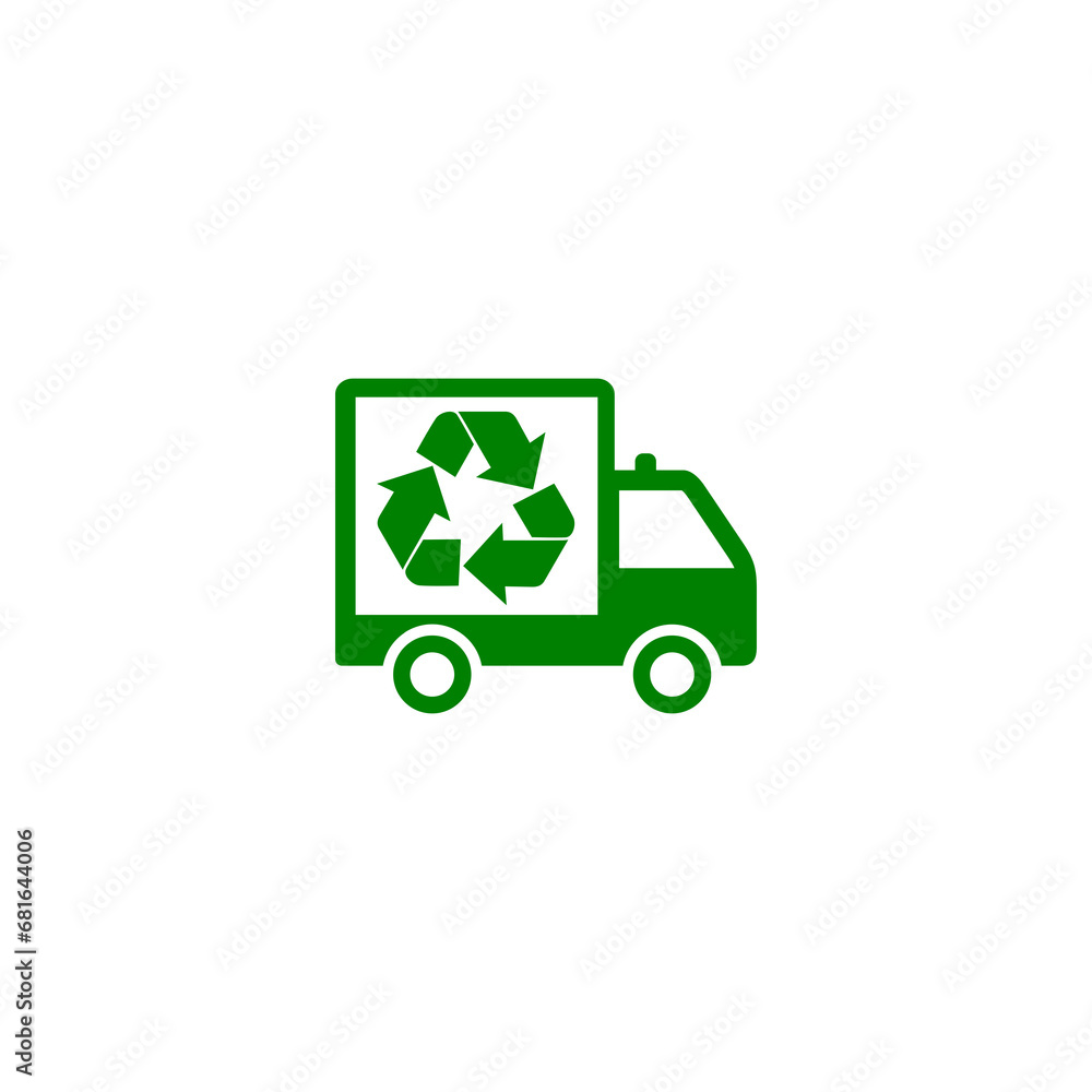 Garbage Truck with Recycle Symbol icon isolated on transparent background Garbage Truck with Recycle Symbol icon isolated on transparent background