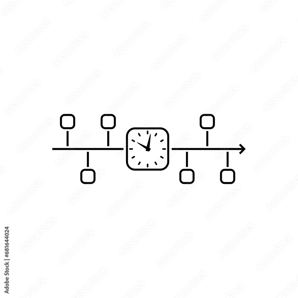 Timeline clock icon isolated on transparent background Timeline clock icon isolated on transparent background