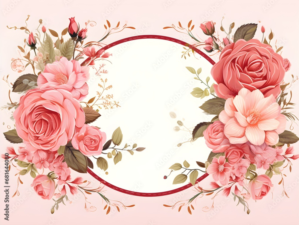 . Abstract Rose ornate background. Invitation and celebration card.