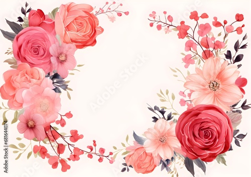 . Abstract Rose Florals background. Invitation and celebration card.