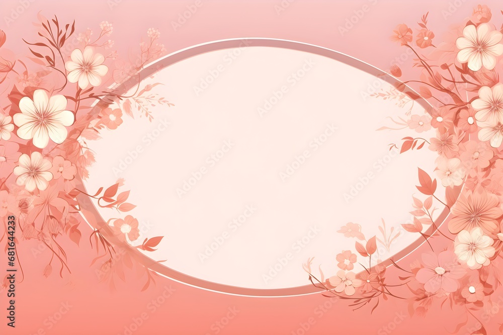 . Abstract Salmon color Florals background. Invitation and celebration card.
