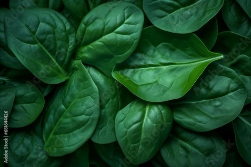 Spinach leaf top view plants. Leaves vitamin nutrition natural. Generate Ai