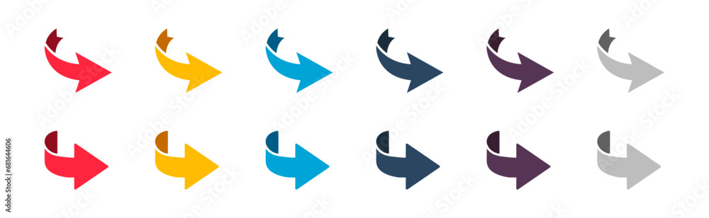 Arrow icon. Arrows icon collection. Colored arrow rotation symbols. Arrows set icons Arrow icon. Arrows icon collection. Colored arrow rotation symbols. Arrows set icons