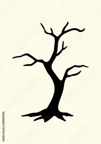 Vector Dry Tree Silhouette | Adobe Stock