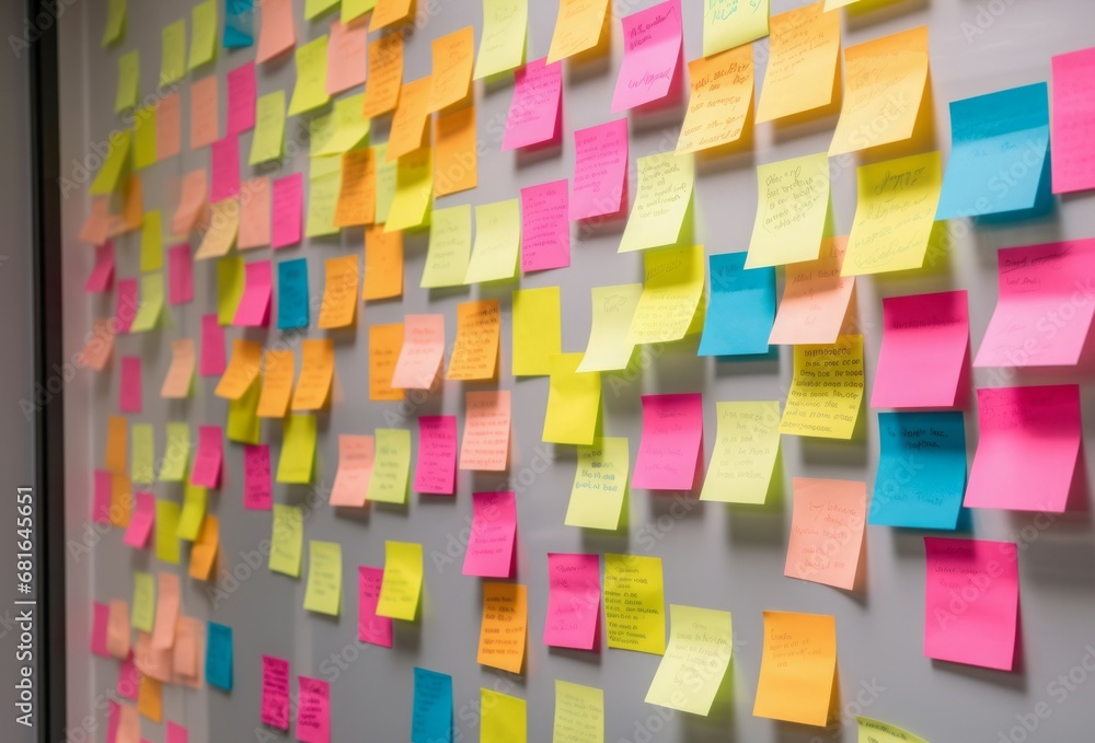 Sticky notes board. Business frame note memo list. Generate Ai