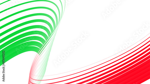 red white green flag colour gradient background abstract wavy tech lines  photo