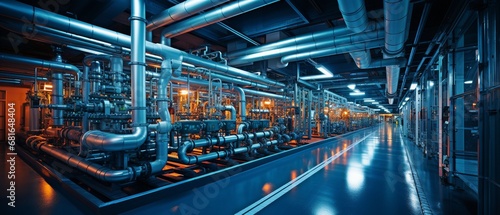 Inside a contemporary industrial power plant: apparatus, wires, and pipelines .
