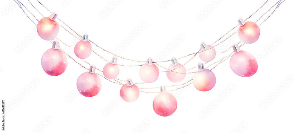 Watercolor Pink Christmas Wire light