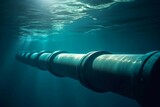 Underwater pipeline transport fuel. Power ocean tube energy gas. Generate Ai