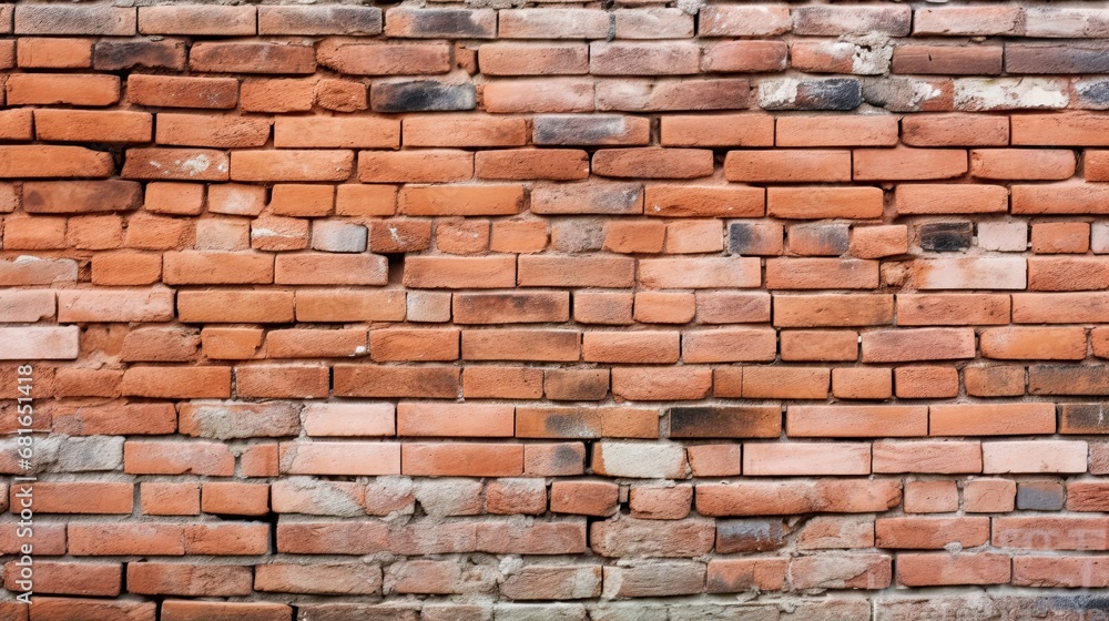 Obraz premium Red brick wall and wall background. Generative AI