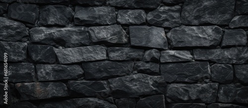 Black Stonewall grunge texture for natural background. AI generated image