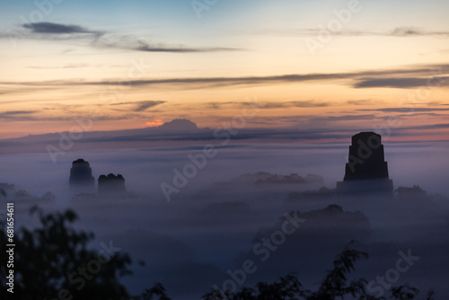 Sunrise at Tikal ruins