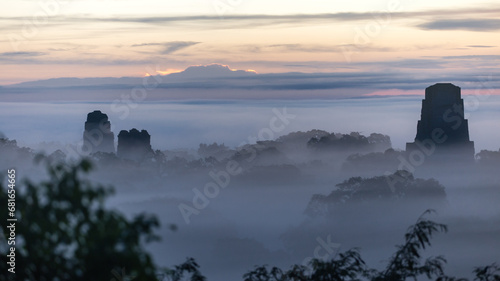 Sunrise at Tikal ruins photo