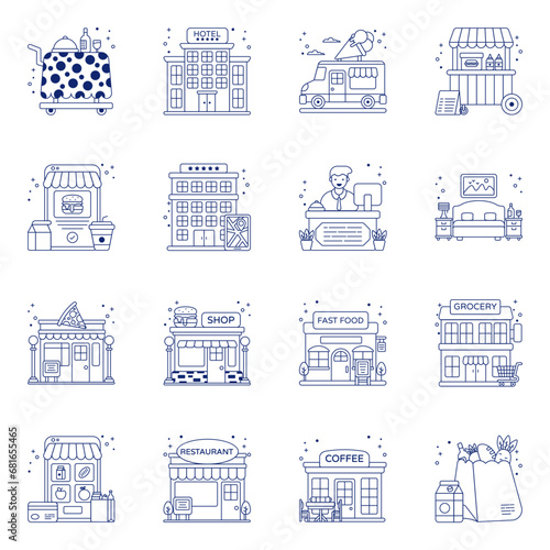 Pack of Hotel Linear Icons

