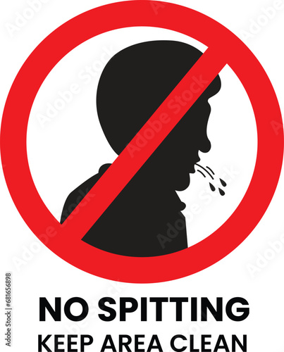 no spitting sign vector photo