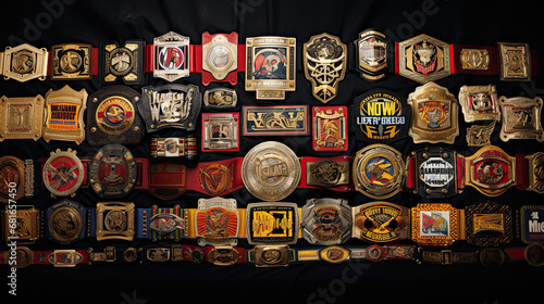 Collection of professional wrestling championship titles photo