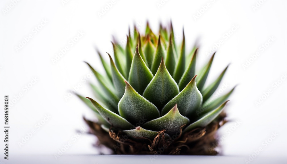 Sharp thorns adorn succulent plant in fresh, green growth generated by AI Sharp thorns adorn succulent plant in fresh, green growth generated by AI