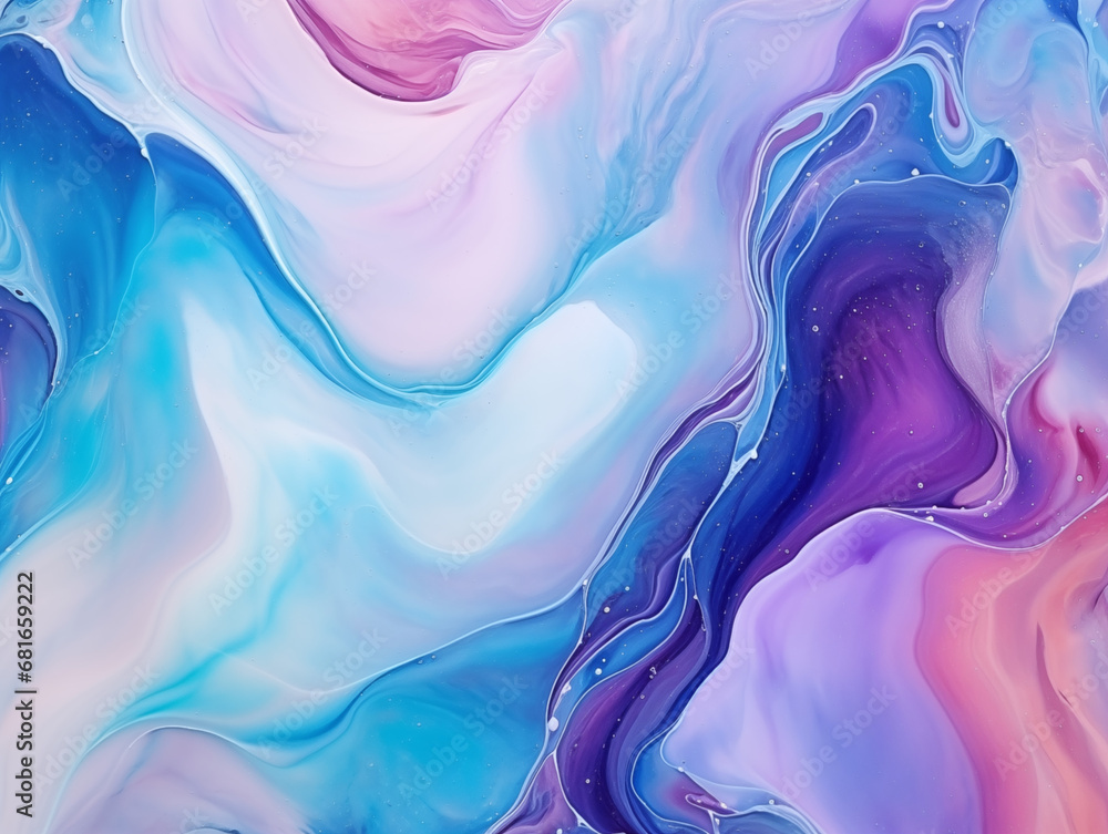Abstract luxury alcohol ink background. Marble art with oil painting, graphic design for print and business. Liquid ink technique texture for backdrop design. Pink, purple, blue, orange