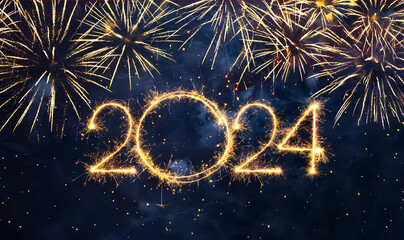 Beautiful template for New Year 2024