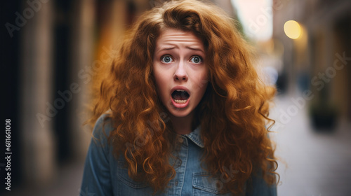 Picture capturing women's fearful reactions