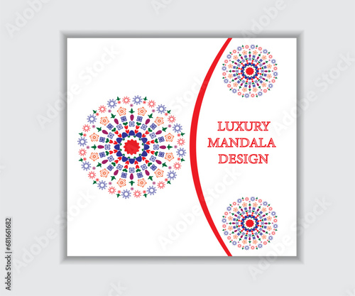 Creative, Colorful, Elegant, Aesthetic and Luxury Mandala Design Template.