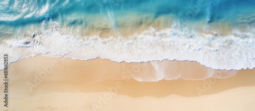 Top view beautiful tropical beach. AI generated image
